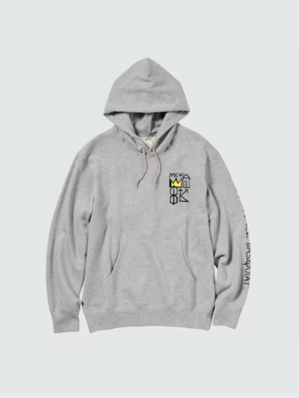Uniqlo Basquiat Grey Cotton Graphic Hoodie Size S